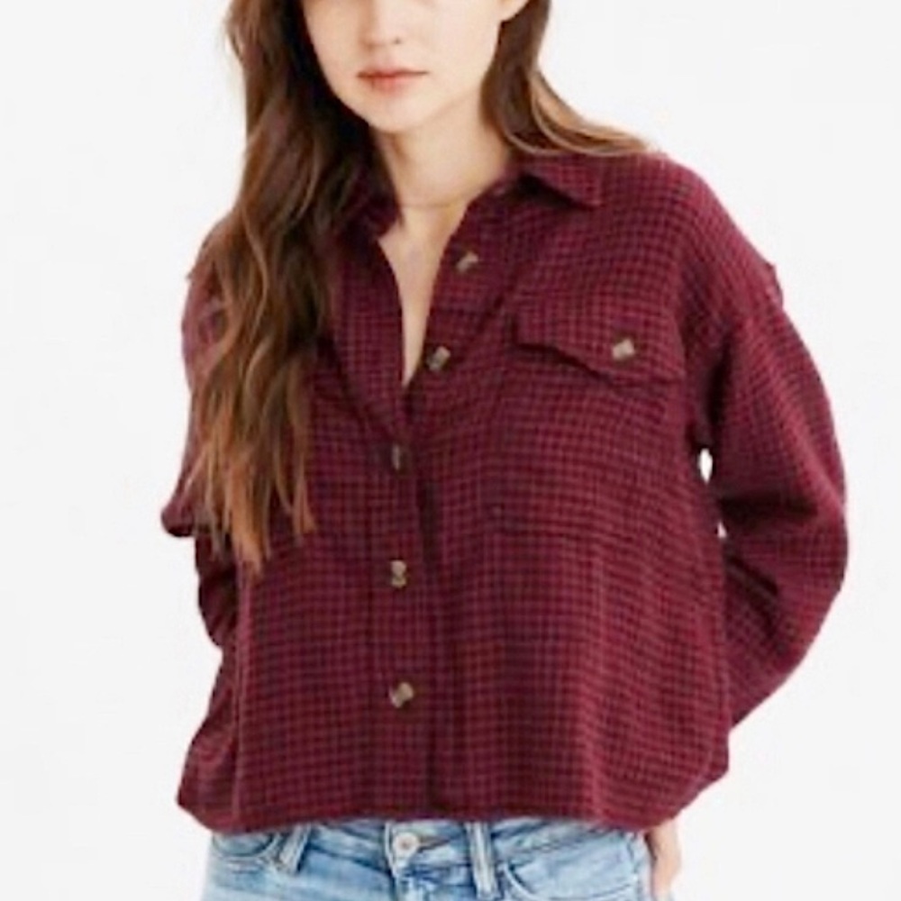 American Eagle Outfitters Burgundy flannel